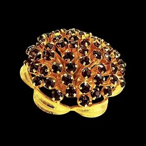 Vintage Austrian Rhinestone Brooch, Vintage RS Brooch, Rich Warm Brown RS.